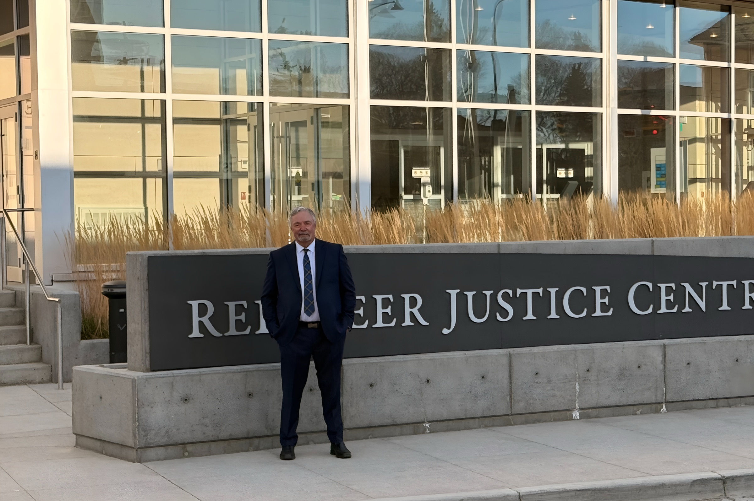Kevin Sproule standing outside the Red Deer Justice Centre.
